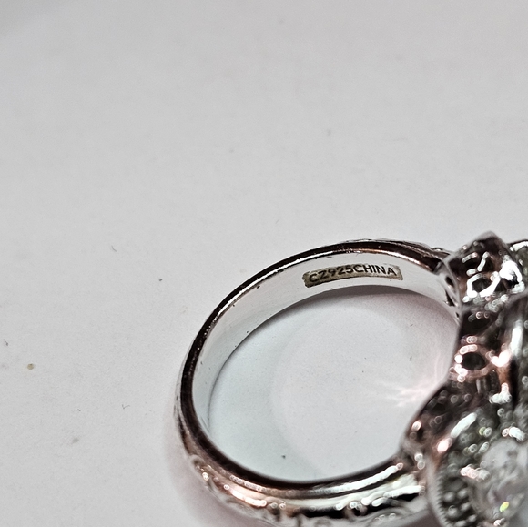 Tacori Diamonique Epiphany in Bloom Platinum Clad 925 Ring Size … - Picture 13 of 16